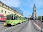 Slowakei / Straenbahn Bratislava: Tatra T6A5 - Wagen 7929 ...aufgenommen im Mai 2015 in der Nhe der Haltestelle  Blumentl  in Bratislava.