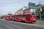 Slowakei / Straßenbahn Bratislava: Tatra T3SUCS - Wagen 7825 ...aufgenommen im Mai 2015 an der Haltestelle  Trnavské mýto  in Bratislava.