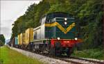SŽ 643-010 zieht Güterzug durch Maribor-Studenci Richtung Tezno VBF. /26.8.2014