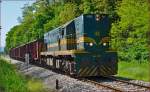 SŽ 644-005 zieht Güterzug durch Maribor-Studenci Richtung Tezno Verschiebebahnhof. /5.5.2014