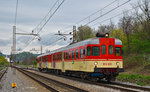SŽ 814-031 fährt durch Maribor-Tabor Richtung Ormož. /9.4.2016