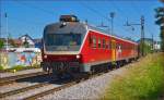 SŽ 814-107 fährt durch Maribor-Tabor Richtung Ormož. /6.6.2014