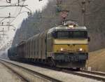363 009 war am 17.02.2009 mit ihrem Gterzug bei Race in Fahrtrichtung Pragersko die letzte Vertreterin der Baureihe 363 im JZ-Lack