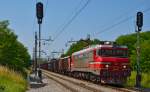 S 363-009 zieht Gterzug durch Maribor-Tabor Richtung Norden. /20.7.2013