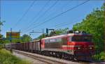 SŽ 363-003 zieht Güterzug durch Maribor-Tabor Richtung Norden. /21.5.2014