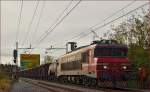 SŽ 363-012 zieht Güterzug durch Maribor-Tabor Richtung Norden. /11.11.2014