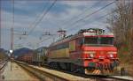 SŽ 363-012 zieht Güterzug durch Maribor-Tabor Richtung Tezno VBF. /27.2.2016