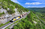 541 002 mit einem Güterzug am 11.05.2024 bei Hrastovlje.