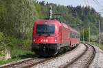 Bei Radece kam mir am 28.4.2008 der ÖBB Taurus 1216.143 mit einem Eurocity aus Zagreb kurz vor Zidani Most entgegen.