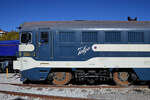 Die Diesellokomotive Renfe 354-001  Virgen de Covadonga  (Talgo 4000T) stammt aus dem Jahr 1983 und war Anfang November 2022 in der Nähe des Bahnhofes Vilanova i la Geltrú im Eisenbahnmuseum