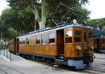 Ferrocarril de Sóller FS, Wagen Nr. 1, Sóller, 9.10.2013. Die Bahnstrecke zwischen Palma de Mallorca und Sóller hat 4 Triebwagen, alle von 1929. 