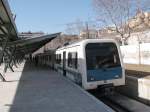 Mallorca,Serveis Ferroviaris de Mallorca(SFM)Bhf.Palma,Abbfahrbereiter Dieseltriebzug nach Sa Pobla  am 05.03.03