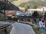 Zurckgekehrt in die Talstation Ribes Enllac startet Triebzug Beh 4/8 A8 Balandrau am 07.03.2008 zur nchsten Bergfahrt zum Vall de Nuria.