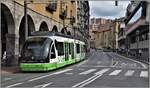 CAF Tram 403 auf dem Einspurabschnitt in der Erribera Kalea in Bilbao.(25.09.2019)