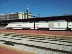 Renfe series 730 dual-gauge hybrid train departing Madrid-Chamartin northbound on 15 March, 2013.