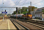 731 057-6 rangiert mit einigen Kesselwagen im Bahnhof Kolín (CZ).