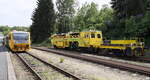 914 045 - 0 in Nejdek. Aktuell wird die Strecke zwischen Nejdek und Potůčky (deutsch Breitenbach) 
saniert, dehalb steht 9974 9224 059-0 hier im Bahnhof.   Firma EDIKT, sttioniert in České Budějovice. 02.06.2023  13:51 Uhr.