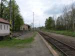 Bahnhof Hazlov auf der Strecke As (Asch) - Cheb (Eger) in Fahrtrichtung As.