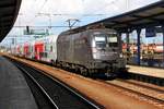 ÖBB 1116 158-7 am 28.Juli 2018 mit dem R 2355 (Breclav - Wr.Neustadt Hbf.) im Bahnhof Breclav.