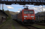 Zur Abfahrt vorbereitet wird hier  189 008-9, Zuglänge 646 Meter, Zuggewicht 1800 Tonnen. 24.04.2016  17:51 Uhr.