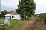 Bahnhof Dedice, Blickrichtung Lemnice, am 14.Juli 2018.