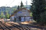 Aufnahmsgebäude des Bahnhof Hranice na Morave Mesto am 11.August 2018.