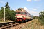 CD 50 54 80-29 201-8 ABfbdtn wendet am 18.August 2018 in der Haltestelle Bohutice vom Os 4406 aus Brno hl.n. auf den Os 4409 nach Brno hl.n..