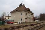 Aufnahmsgebäude des Bahnhof Valasske Klobouky am 01.Dezember 2018.