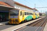 CD 814 062-6 am 06.Juli 2019 nach der Ankunft als Os 14243 (Kromeriz - Vizovice) im Bahnhof Otrokovice.