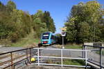 Ein TW der Baureihe 642 des EVU Arriva auf dem Wege nach Vsetin.07.10.2024  15:27 
Novy Hrozenkov  Zastavka
