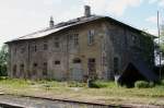 Das Empfangsgebudeebude des Bahnhofs Kovarska an der Strecke Weipert (Vejprty) Komotau (Chomotov) am 10.06.09.