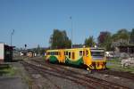 Bf Rumburk am 08.05.2011, im Vordergrund der Nachschu auf den ausfahrenden 814/914 097 als MOs2627 nach Děčin hl.n., im Hintergrund wartet 914/814 117 an der Ausf.