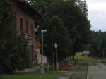 Das Bahnhofsgebude von Bahnhof Pilnikov am 11-8-2011.