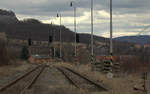 Blick Richtung Lovosice , Bahnhof Chotimer.