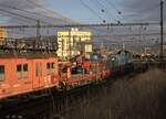 Kleiner Kran im Oberleitungsmontagezug in Usti nad labenm sever. 15.01.2022 15:05 Uhr.