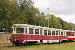 Der Triebwagen M240.0057 wartet in Tanvald am 03.10.2018 auf bessere Tage, keine Ahnung ob er noch betriebsfähig ist oder wieder werden soll. 