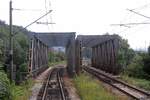 Brücken im Strecken-Km 30,9 der KBS-Strecke 250 (Brno - Havlíčkův Brod) über die Svratka.