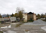 Nur noch eine Ruiune, der Lokschuppen in Rožnov pod Radhoštěm. 11.10.2024 14:40 Uhr.
