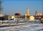 Der Lokschuppen auf Bahnhof Kladno am 27. 1. 2017. 