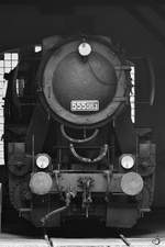 Die Dampflokomotive 555 0153 Anfang April 2018 im Eisenbahnmuseum Lužná u Rakovníka.