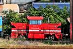 Leider etwas verdeckt steht die 719 701-5 am 10.9.2015 im Bahnhof Usti nad Labem Strekov.