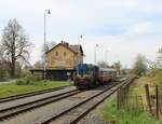 740 692-9 war am 01.05.23 mit dem Rakovnický rychlík am Endpunkt in Kralovice u Rakovníka zu sehen.