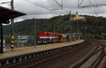 Schotterzug mit 740 678 von Strabag bei der Einfahrt in Usti nad Labem.