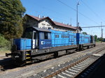 742 270 und 742 133 am 27.08.2016 im Bahnhof Brezno.