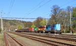 742 109-2 und 742 116-7 zu sehen am 18.04.18 mit der Übergabe von Sokolv nach Cheb in  Kynšperk nad Ohří.