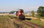 742 242-1 fuhr am 23.08.18 mit einem Messzug durch Třebeň nach Luby u Chebu.