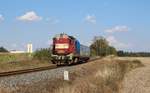 742 242-1 fuhr am 23.08.18 mit einem Messzug von Luby u Chebu durch Velký Luh.