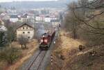 742 404-7 mit Mn 55434 zu sehen am 01.04.22 in Bečov nad Teplou.