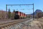 742 421-1 und 742 018-5 zu sehen am 13.03.22 in Želenice u.Bílinou.