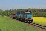 Mn 87801 aus Bela nad Radbuzou mit den Transistoren 742 137 und 742 243 auf dem Weg nach Domazlice. Die 2 vollen Eas wurden in Hostoun abgeholt. Aufgenommen wurde die Übergabe am 22.05.2023